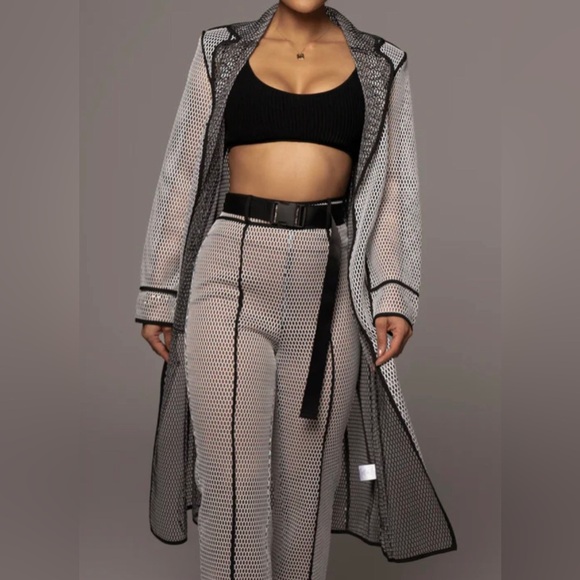 NWT • JLUXLABEL • BLACK BEXLEY COAT • SMALL • BLACK & WHITE - Picture 2 of 3